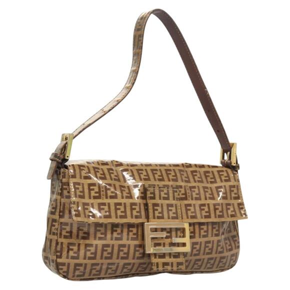 FENDI Zucca Canvas Mamma Baguette Shoulder Bag Brown Gold - Picture 1 of 14